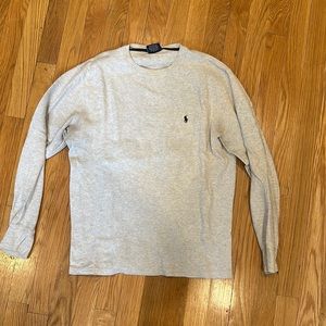 Men’s polo waffle knit sleepwear long sleep t-shirt. Size medium beige